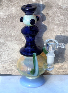 Collectible Unique Handmade 7" Fumed Thick Glass Rig 14mm Male Herb Bowl