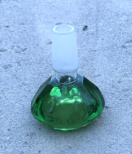 14mm Male Thick Green Glass Large Diamond Shaped Bowl