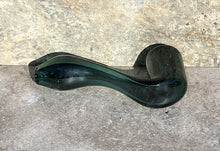 Best! Thick Glass 4" Sherlock Spoon Hand Pipe w/Built in Screen - Green Smoke