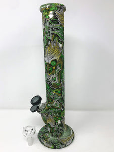 Green Dragon Design 14" Thick Silicone Straight Bong Ice Catcher 2 - Slide Bowls