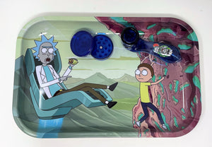 Large Metal Rolling Tray Combo with R & M Design