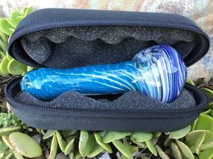 Perfect Thick 5.5" Implosion Glass Hand Pipe w/ Zipper Padded Pouch - Volo Smoke and Vape