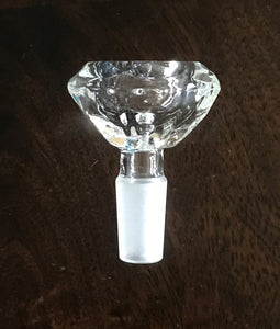14mm Male Large Glass Diamond Bowl - All Clear