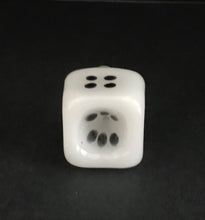 Collectible Handmade 14mm Male Thick White Glass Dice Shape Bowl