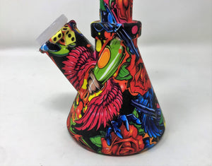 6.5" Silicone Detachable Beaker Bong Colorful Design w/14mm Male