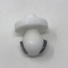 Handmade Glass White Dog Face Carb Cap