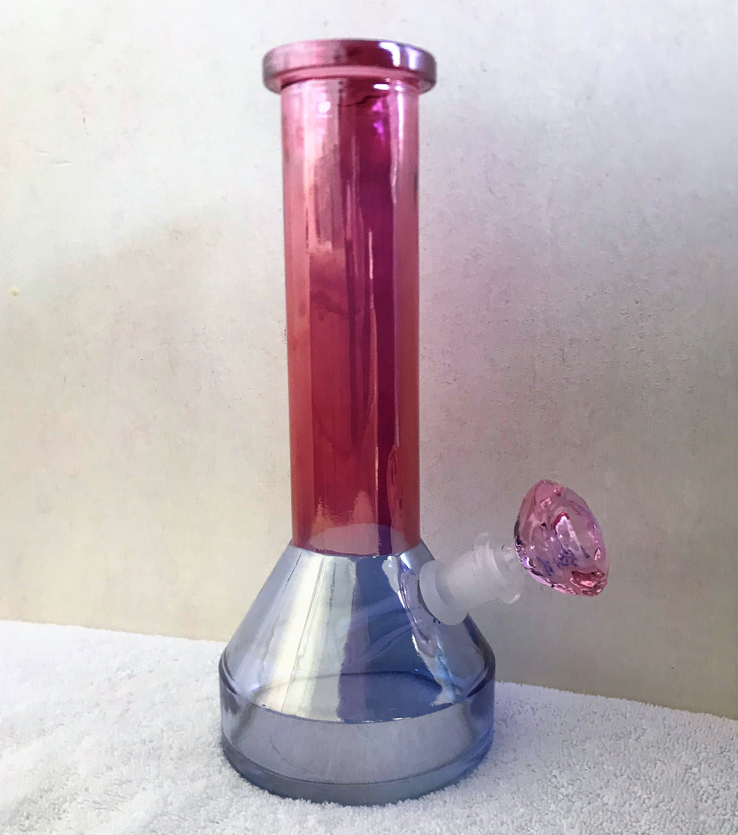 Beautiful Thick Pink & Light Blue Glass 10