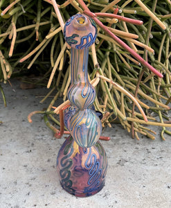 8" Artist Delight Thick Fumed Glass Bubbler
