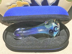 Exquisite Fumed 3.5" Glass Best Hand Pipe w/ Zipper Padded Pouch - Volo Smoke and Vape