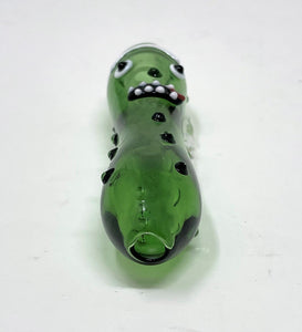 Thick Green Glass Pickle Rick Hand Pipe Dab w/10mm Male Quartz Banger