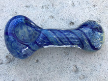 3.5" Thick Glass Spoon Handmade Hand Pipe(Colors Vary) w/Zipper Padded Hard Case - Blue