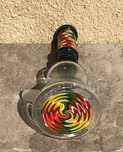 Best Thick 6" Glass Water Rig w/2 - 14mm Female Bowls - Rasta Smoke Swirl