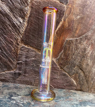 12" Straight Neck Thick Shimmering Glass Bong Glow-in-the-Dark Design - Sunsetting