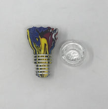 Mini 5" Detachable Silicone Unbreakable Rig Silicone Bowl w/Glass Screen Bowl