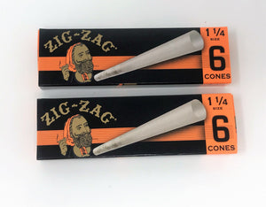 Zig Zag 1 1/4" Size Paper Cones  (2 Packs = 12 Total Cones)