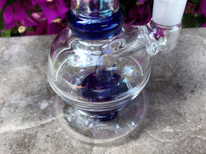 Best Thick Glass 6" Shower Perc Water Rig 14mm Slide Bowl - Blu Crystal