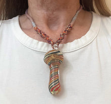 Hemp Necklace with Fumed Glass 3" Hand Spoon Pipe Bowl Unisex