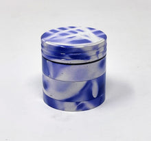 1.25" Herb Grinder w/Pollen Catcher & Magnetic Lid - 4 Pieces - Tie Dye Blue