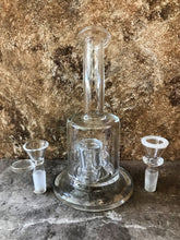 7" Thick Glass Rig Dome Percolator with 2 - 14mm Male Herb Bowls - All Clear