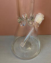 Thick Clear Glass Best 14" Beaker Bong Single Horne Bowl with 6 hole screen.