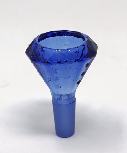 14mm Male Thick Glass Cone Shape Herb Slide Bowl - All Blu 4 Yu