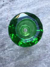 New! Thick Glass 18mm Male Large Round Green Diamond Cut Herb Bowl