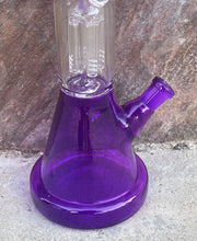 12" Thick Beaker Bong Purple Transparent 4 Arm Tree Perc
