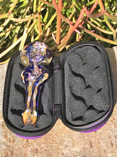 Elegant 5" Handmade Glass Hand Pipe w/ Zipper Padded Hard Case - Volo Smoke and Vape