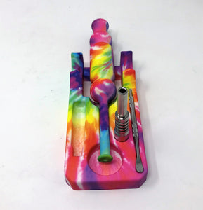 Best Silicone Nectar Kit w/Honey Straw Dab Tool Titanium nail Tie Dye Design