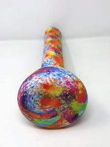 Multi Color Splatter Design Silicone Detachable 13"Beaker Bong Hand Pipe Bowl
