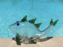 6" Collectible Handmade in Thick Glass Hand Pipe - Fish & Green Fins