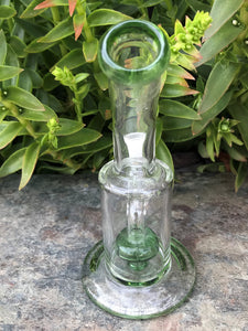 6" Shower Perc. Glass Water Rig 14mm Herb Bowl - Spearmint