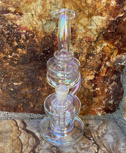 Collectible Thick Shimmering Glass Best 10" Recycler Rig Terp Slurper Banger