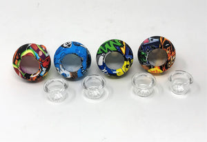 Best Silicone 14mm Male Design Bowl with Glass Screen Random Design (1 qty)