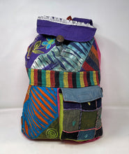 Cotton Boho Large Backpack - Rasta Band, Colors May Vary