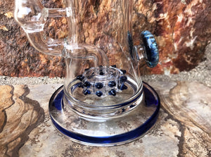 Thick Glass 10" Straight Rig w/Mosaic Implosion Design, Shower Perc & 14MM Slide Bowl