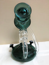 Collectible Unique Thick Glass 6" Rig Pipe 14mm Male Slide Bowl - Green Smoke