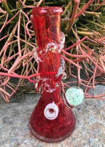 Thick Heavy Soft Glass 10" Beaker Bong Glow in the Dark 2 - 14mm Slide Bowls - Dare You
