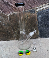 Best Thick Clear Glass 14" Beaker Bong Quartz Banger Carb Cap Tool + Bowl = Panda