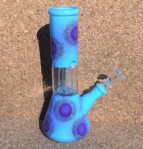 8" Glass Beaker Bong Dome Perc Ice Catchers Slide in stem with Bowl