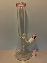 Best 14" Thick Glass Beaker Bong Pretty with Pink 2- 14mm Bowls
