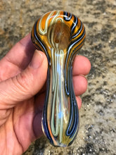 Best Thick 4" Fumed Glass, Spoon/Hand Pipe with Bowl - Golden Blue