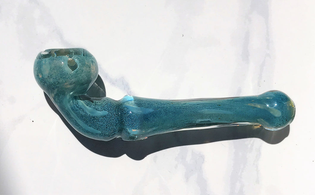 6” Collectible Glass Sherlock Hand Pipe with Spoon Bowl - Jade Green
