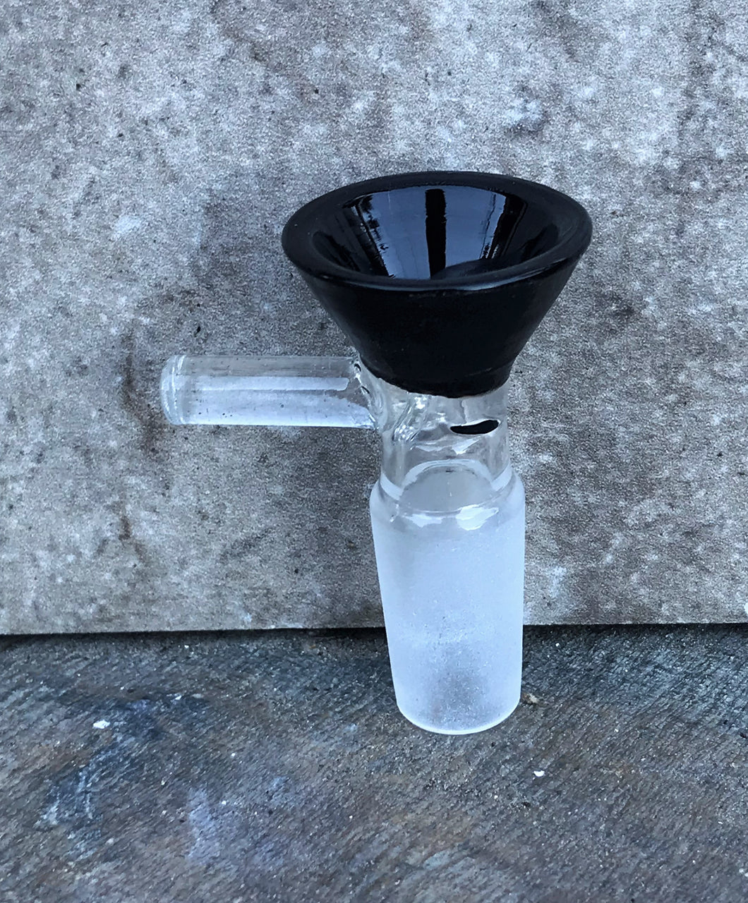 14mm Male Black Glass Herb Bowl