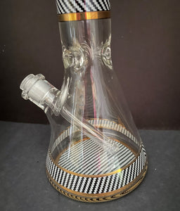 18" Thick 9mm Glass Beaker Best Bong 2 - 14mm male Slide Herb Bowls