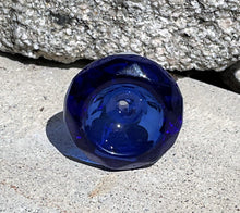 18mm Male Thick Blue Glass Large Slide Bowl - Diamond Shaped