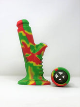 Unbreakable Detachable Silicone 14" Bong Ice Catcher Silicone Bowl Silicone Pipe - Rasta Colors