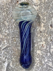 Thick Glass 5" Handmade TOBACCO Smoking Pipe, Bowl Hand Pipe, Wick - Volo Smoke and Vape
