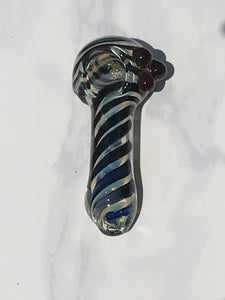3.5" Thick Swirl, 3 Notch Fumed Glass, Best Handmade Spoon Hand/Pipe Bowl - Colors & Size varies