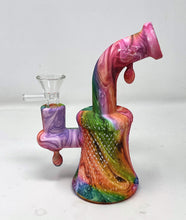 Beautiful Multi Color Swirl Design Silicone Detachable Bong